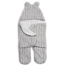 SW118-G: Grey Bubble Sherpa Swaddle Wrap